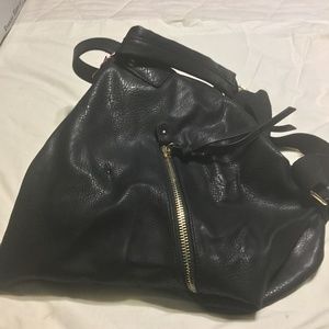 Black Sling/Backpack Vegan Leather Bag